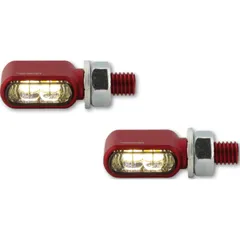 HIGHSIDER CNC LED turn signal/position light LITTLE BRONX, red, tinted, E-approved, pair