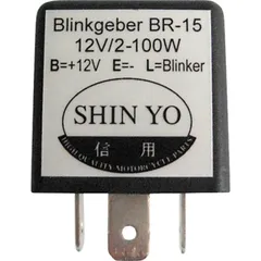 Blinkgeber SHIN YO Blinkrelais SY-02, 3polig, 12 VDC, 1-100 Watt