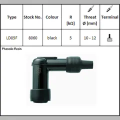Spark Plug NGK Kerzenstecker LD-05 F, für 12 mm Kerze, 90?