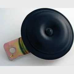 horn, italian art, black, 12 V, 80 mm, E-mark
