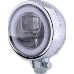 HIGHSIDER LED Scheinwerfer FLAT TYP 9 mit Standlichtring, chrom, untere Befestigung