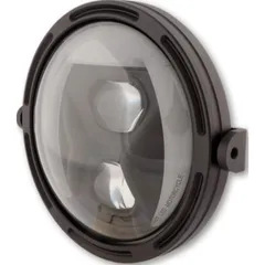 HIGHSIDER 7 inch LED main headlight FRAME-R1 type 8, black, lateral mounting