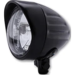 Lampe Licht SHIN YO 90 mm Scheinwerfer BULLET GROOVED mit Visier, schwarz seidenmatt