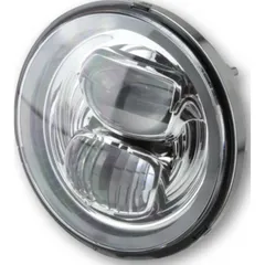 HIGHSIDER LED main headlight insert TYPE 7 with parking light ring, round, chrome, 5 3/4 inch