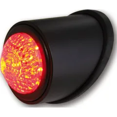 Rückleuchte Heckleuchte SHIN YO LED-Rücklicht OLD SCHOOL TYP1, schwarz, rotes Glas, E-gepr.