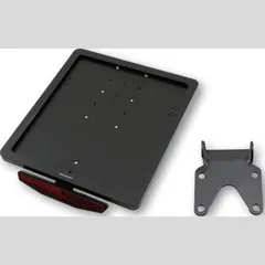 HIGHSIDER CNC license plate mounting plate with Uni holder type 1, black anodized