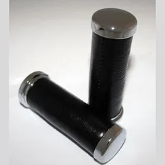 Handlebar grips chrome/leather 315-165