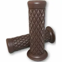 Custom Diamond Style Grips 1 inch dark brown pair