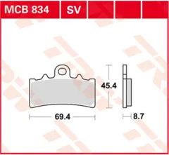 TRW Lucas Sintered lining MCB834SV