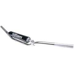 MX handlebar with cross brace and pad anodized aluminum silver - 22mm 16808