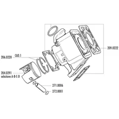 Kolben Satz Polini 100ccm 55mm (A) für Yamaha DT 80 LC 204.0291/A
