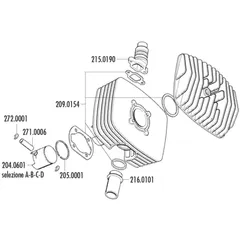 Kolben Satz Polini Serie 6000 80ccm 48mm (A) für Zündapp Corsa 50 204.0601/A