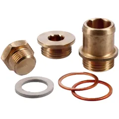 Anschlussflansch Kühlerschlauch und Verschlussstopfen Polini für Minarelli RV4-3 LC, Peugeot 103 XPLC, Clip LC, RCXLC 315.0028
