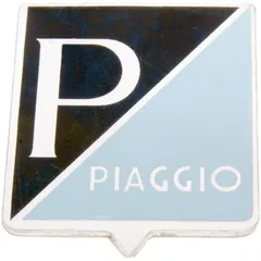 emblem / badge Piaggio 25x31mm aluminum to glue for Vespa 50, 50S, 50SS (-1968), 90, 90SS, 125 Primavera, Nuova (1966) 36362