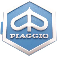 emblem / badge Piaggio 3D hexagonal 32x37mm to plug, blue / silver 36364