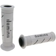 handlebar grip set Domino A250 on-road grey / black open end grips 37062