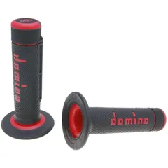 Griffgummis Griffe Satz Domino A020 Off-Road Halbwaffel schwarz / rot 37063