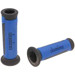 handlebar grip set Domino A350 on-road blue / black open end grips 37156