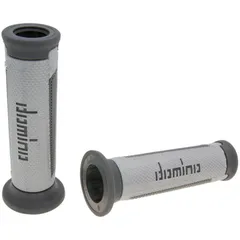 handlebar grip set Domino A350 on-road silver-grey / anthracite open end grips 37166