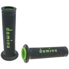 Griffgummis Griffe Satz Domino A010 On-Road schwarz / grün mit offenen Enden 37190