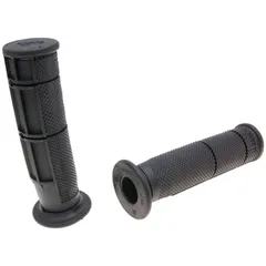 handlebar rubber grip set Domino half waffle quad, ATV thumb throttle 22/22mm - black 37200