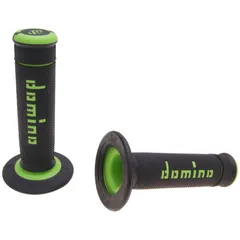 handlebar grip set Domino A190 off-road black / green 37223