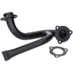 Birne Auspuffkrümmer schwarz mit Staurohr und Drossel für Aprilia SX, RX, Derbi Senda, Gilera RCR, SMT 38715