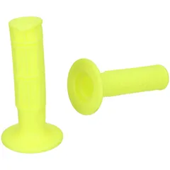 handlebar rubber grip set Domino 1150 off-road half waffle neon yellow 38865