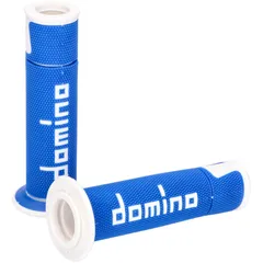 Griffgummis Griffe Satz Domino A450 On-Road Racing blau / weiß mit offenen Enden 39777