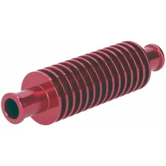 Durchlaufkühler / Minikühler Aluminium rot rund (133mm) 17mm Schlauchanschluss 40133