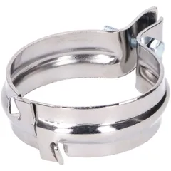 Schalldämpfer Auspuffschelle hinten Chrom 2-teilig (breite Ausführung) für für Simson S50, S51, SR53, S70, S83, SR50, SR80 40715