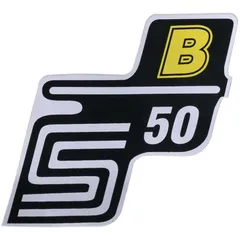 Emblem Logo Schriftzug S50 B Folie / Aufkleber gelb für Simson S50 41957