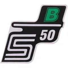 Emblem Logo Schriftzug S50 B Folie / Aufkleber grün für Simson S50 41959