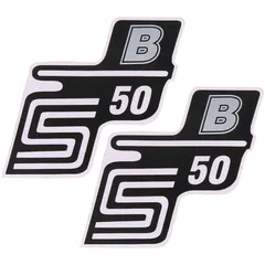 Emblem Logo Schriftzug S50 B Folie / Aufkleber silber 2 Stück für Simson S50 41962