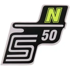 Emblem Logo Schriftzug S50 N Folie / Aufkleber neongelb für Simson S50 41965