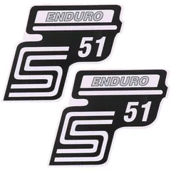 logo foil / sticker S51 Enduro silver 2 pieces for Simson S51 41974