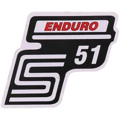 Emblem Logo Schriftzug S51 Enduro Folie / Aufkleber rot für Simson S51 41975
