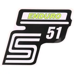 Emblem Logo Schriftzug S51 Enduro Folie / Aufkleber neongelb für Simson S51 41977