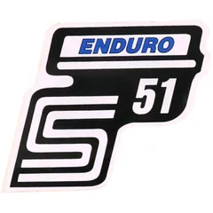 Emblem Logo Schriftzug S51 Enduro Folie / Aufkleber blau für Simson S51 41978