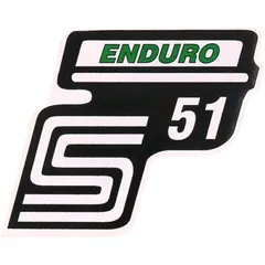 Emblem Logo Schriftzug S51 Enduro Folie / Aufkleber grün für Simson S51 41979