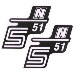Emblem Logo Schriftzug S51 N Folie / Aufkleber weiß 2 Stück für Simson S51 41988
