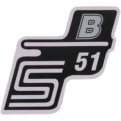 Emblem Logo Schriftzug S51 B Folie / Aufkleber silber für Simson S51 41995