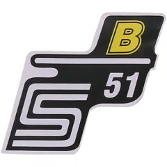 Emblem Logo Schriftzug S51 B Folie / Aufkleber gelb für Simson S51 41997