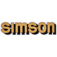 Emblem Logo Schriftzug Folie / Aufkleber Tank gold, schwarz für Simson S51 42013
