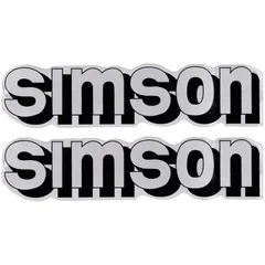 logo foil / sticker tank silver, black (2 pieces) for Simson S51 42014