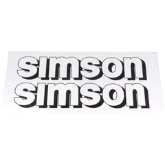 Emblem Logo Schriftzug Folie / Aufkleber Satz Tank 2 Stück weiß, schwarz für Simson S51 42015