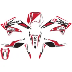Aufkleber Dekor / Sticker Kit Doppler schwarz-rot-weiß für Derbi Senda 2011-2017 42769