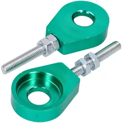 Radspanner / Kettenspanner Satz Aluminium grün eloxiert 12mm 43010-GN