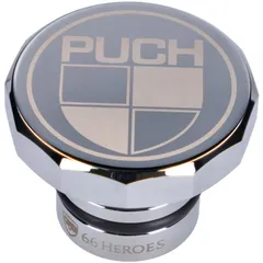 Tankdeckel 66Heroes Aluminium Chrom mit Puch-Logo für Puch Maxi S, N 43883
