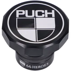 Tankdeckel 66Heroes Aluminium schwarz mit Puch-Logo für Puch Maxi S, N 43886